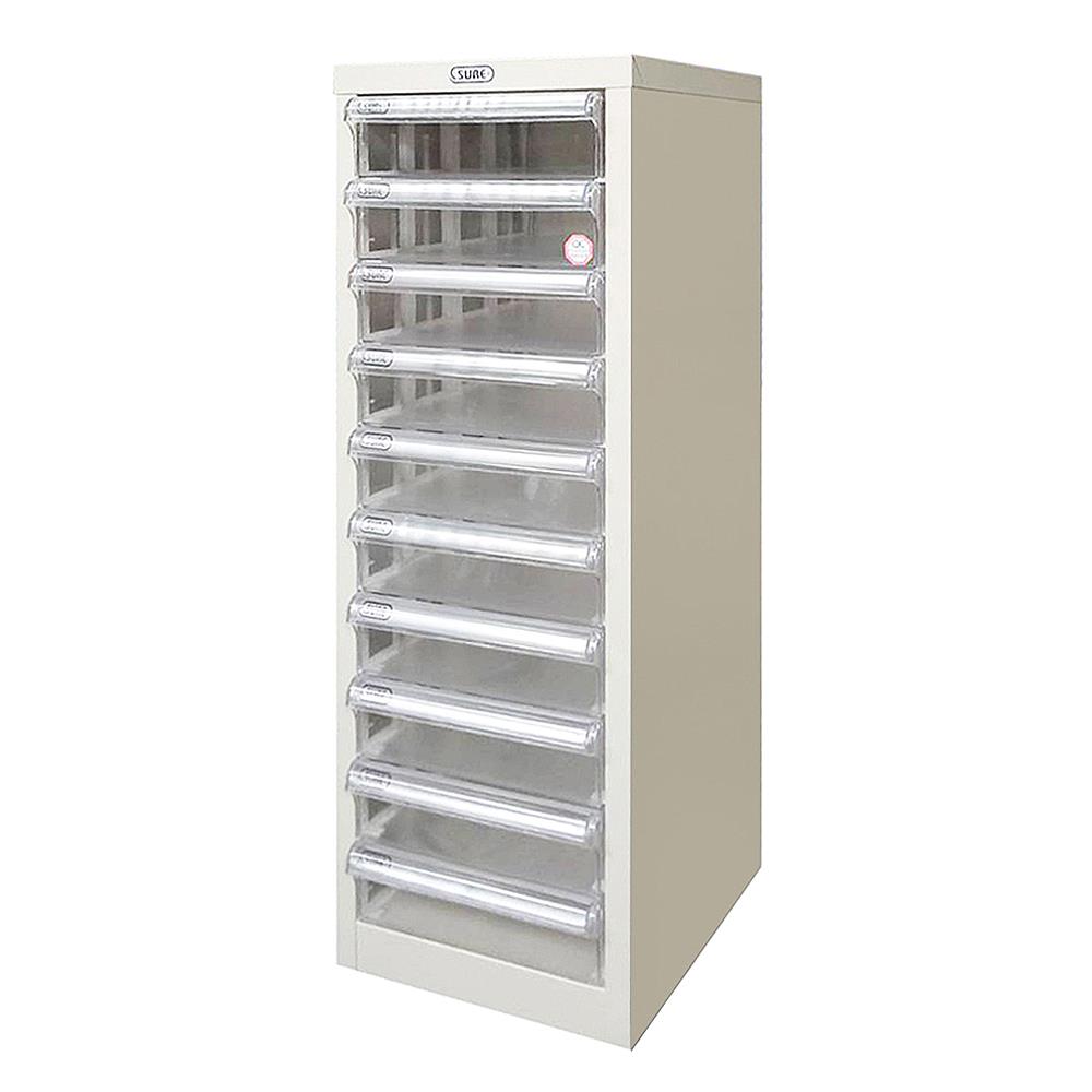 ตู้ลิ้นชักเหล็ก 10 ลิ้นชัก SURE SD-202 สีครีม