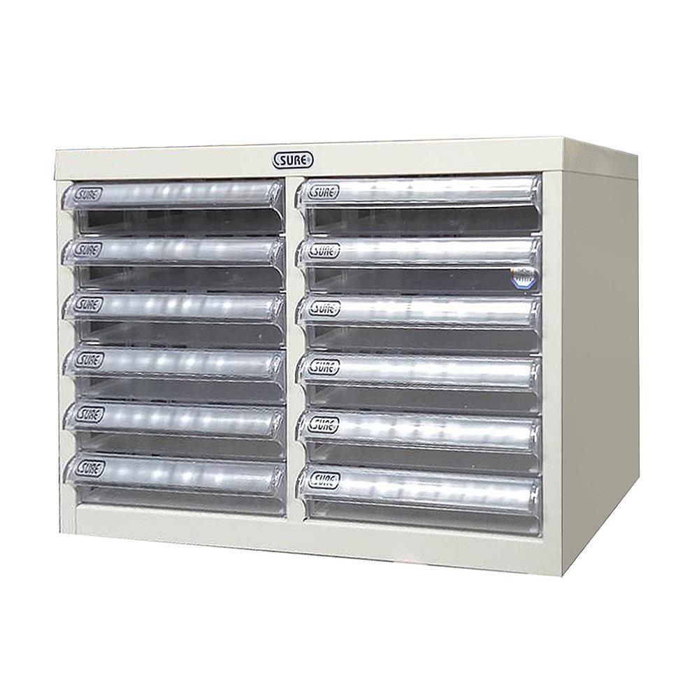 ตู้ลิ้นชักเหล็ก 12 ลิ้นชัก SURE SD-101 สีครีม