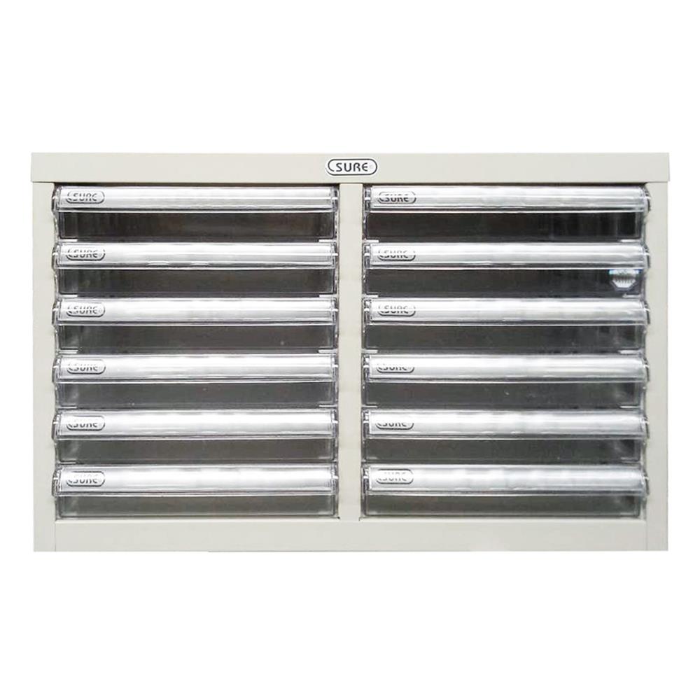 ตู้ลิ้นชักเหล็ก 12 ลิ้นชัก SURE SD-101 สีครีม