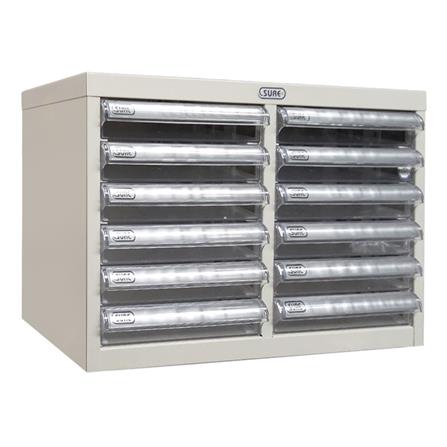 ตู้ลิ้นชักเหล็ก 12 ลิ้นชัก SURE SD-101 สีครีม_2