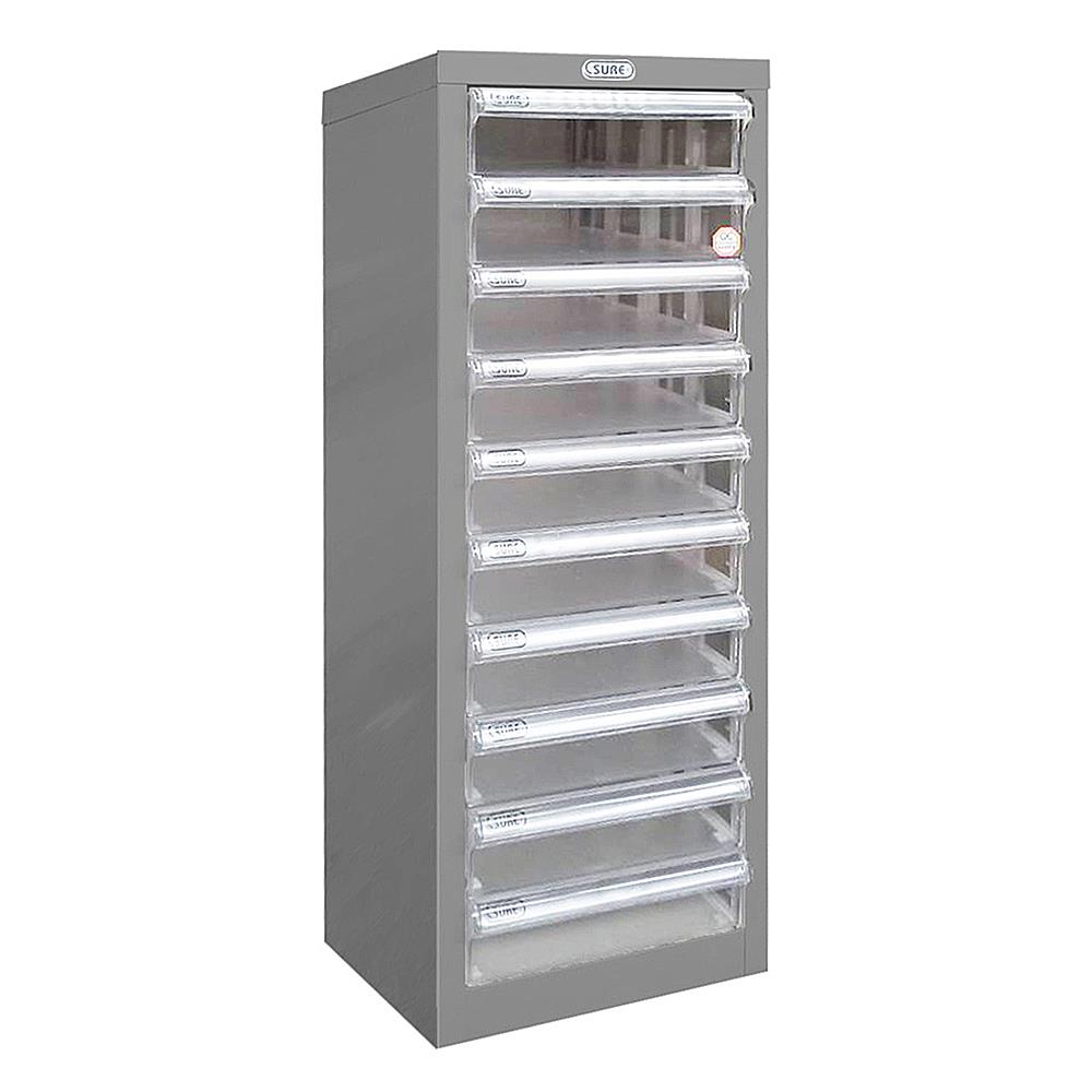 ตู้ลิ้นชักเหล็ก 10 ลิ้นชัก SURE SD-202 สีเทา