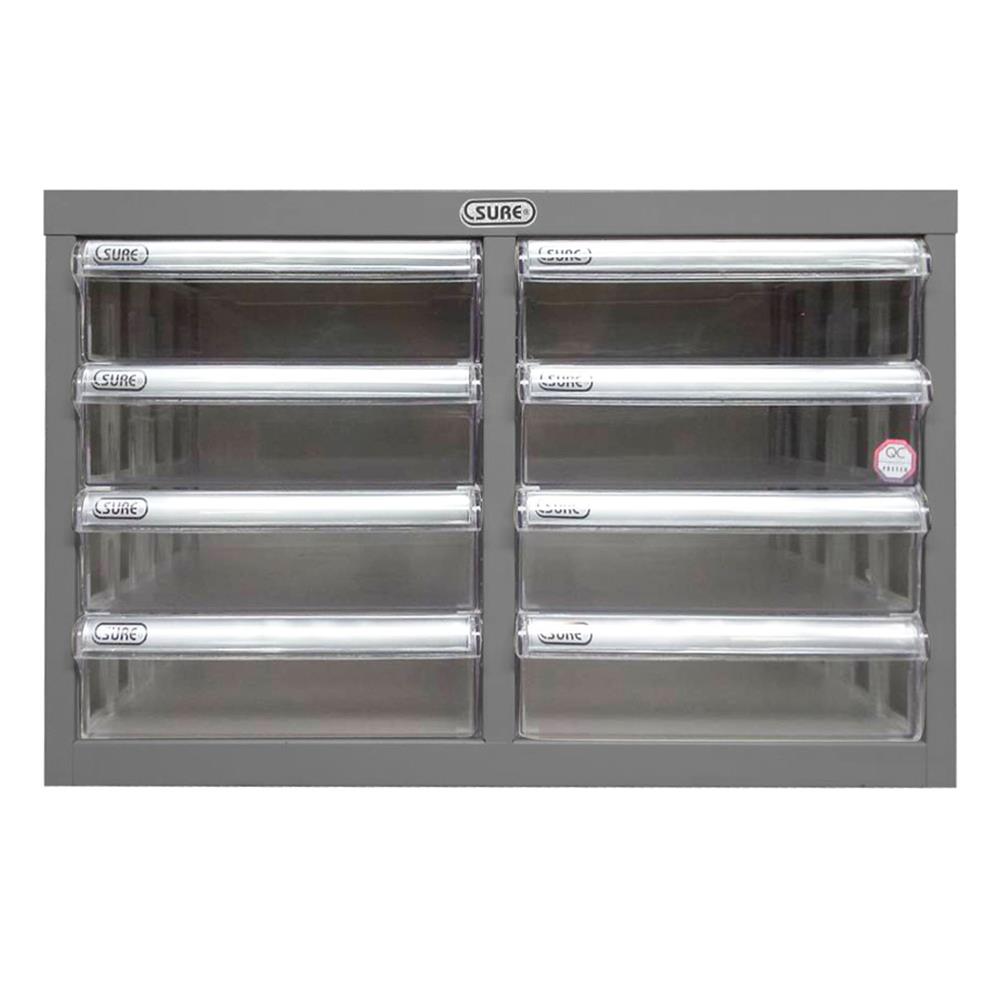 ตู้ลิ้นชักเหล็ก 8 ลิ้นชัก SURE SD-102 สีเทา