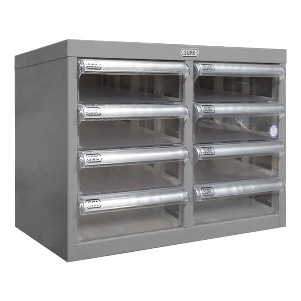 ตู้ลิ้นชักเหล็ก 8 ลิ้นชัก SURE SD-102 สีเทา