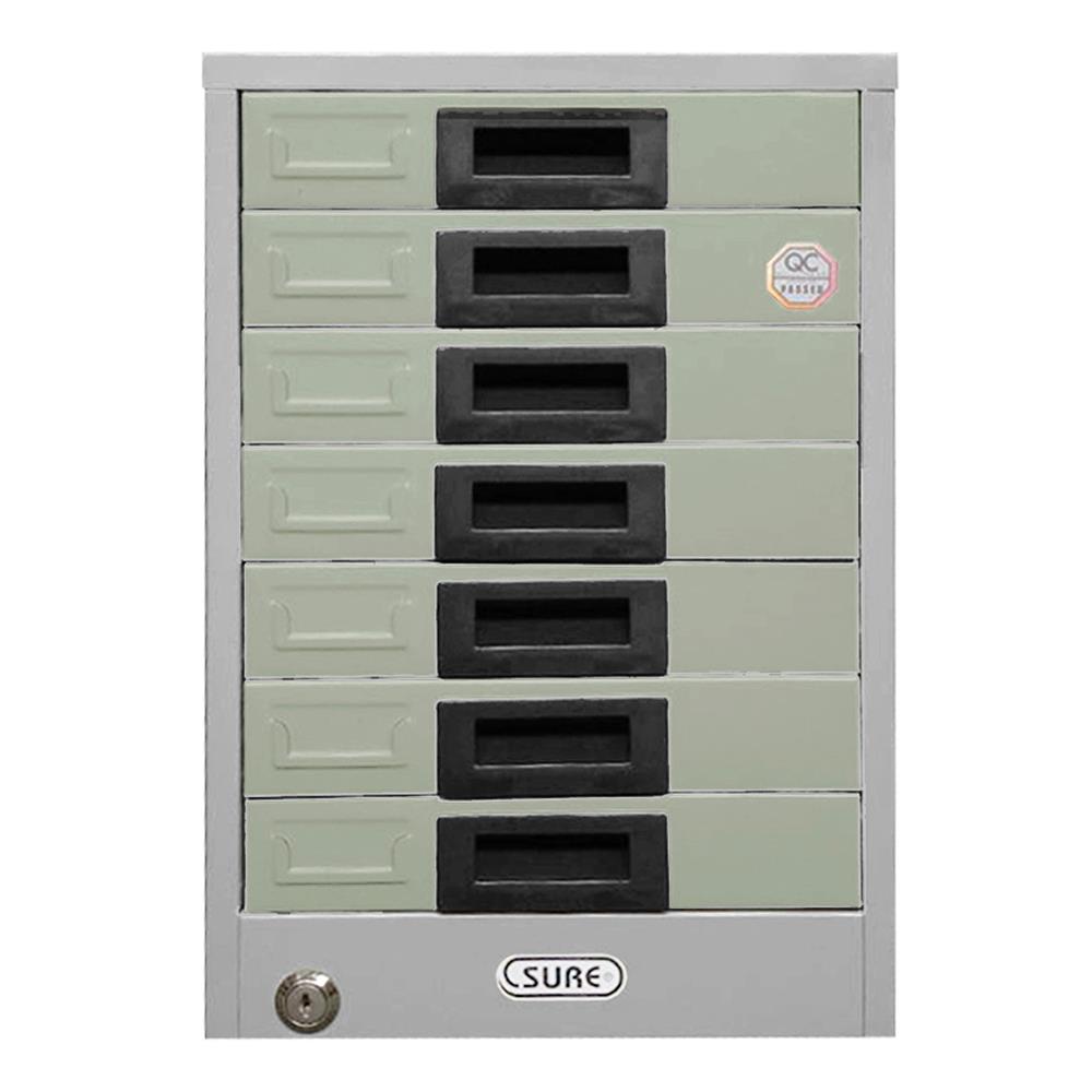 ตู้ลิ้นชักเหล็ก 7 ลิ้นชัก SURE FA-407 สีเทา