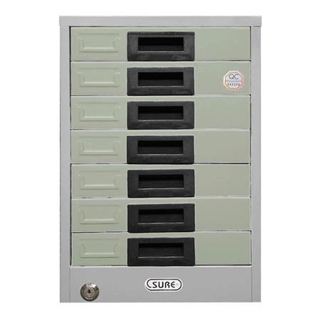 ตู้ลิ้นชักเหล็ก 7 ลิ้นชัก SURE FA-407 สีเทา_1