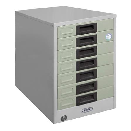 ตู้ลิ้นชักเหล็ก 7 ลิ้นชัก SURE FA-407 สีเทา_2