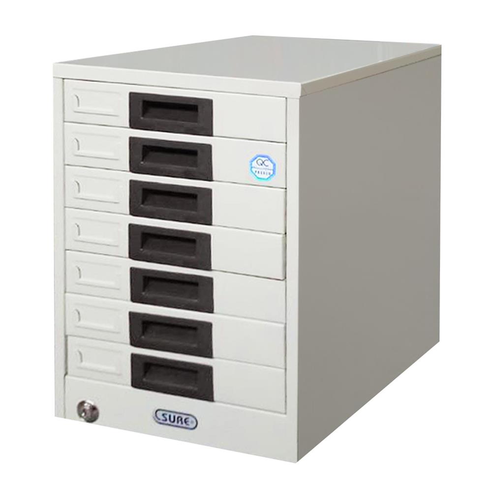 ตู้ลิ้นชักเหล็ก 7 ลิ้นชัก SURE FA-407 สีครีม