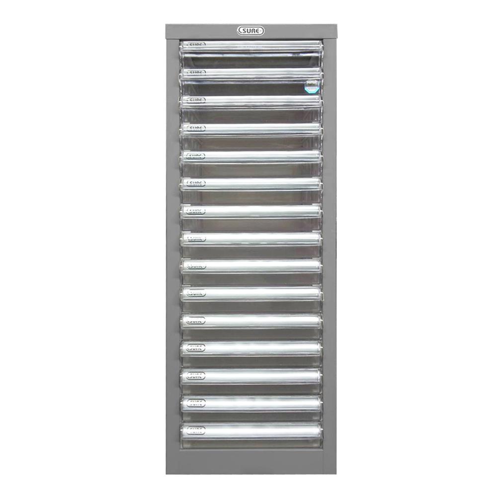 ตู้ลิ้นชักเหล็ก 15 ลิ้นชัก SURE SD-201 สีเทา
