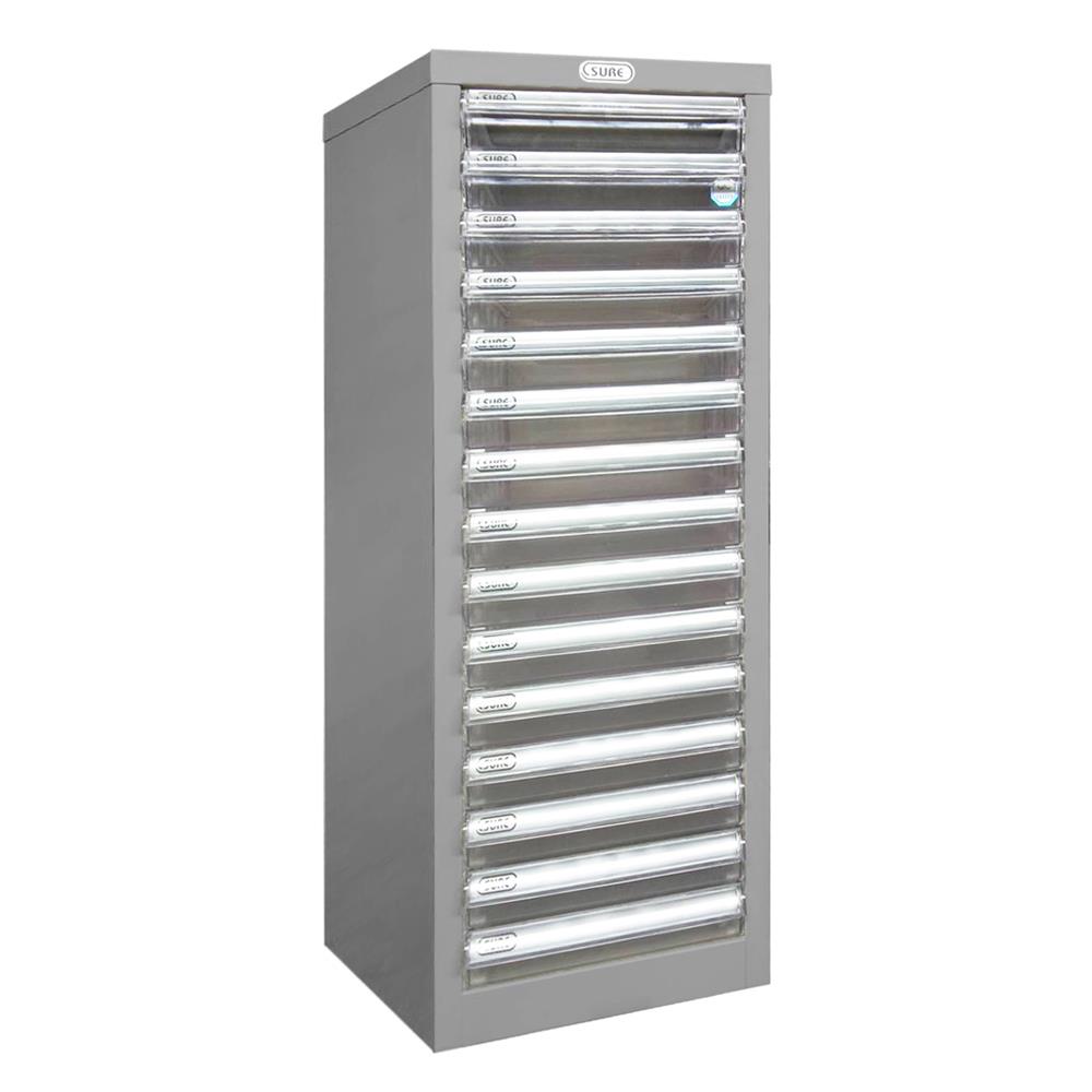 ตู้ลิ้นชักเหล็ก 15 ลิ้นชัก SURE SD-201 สีเทา