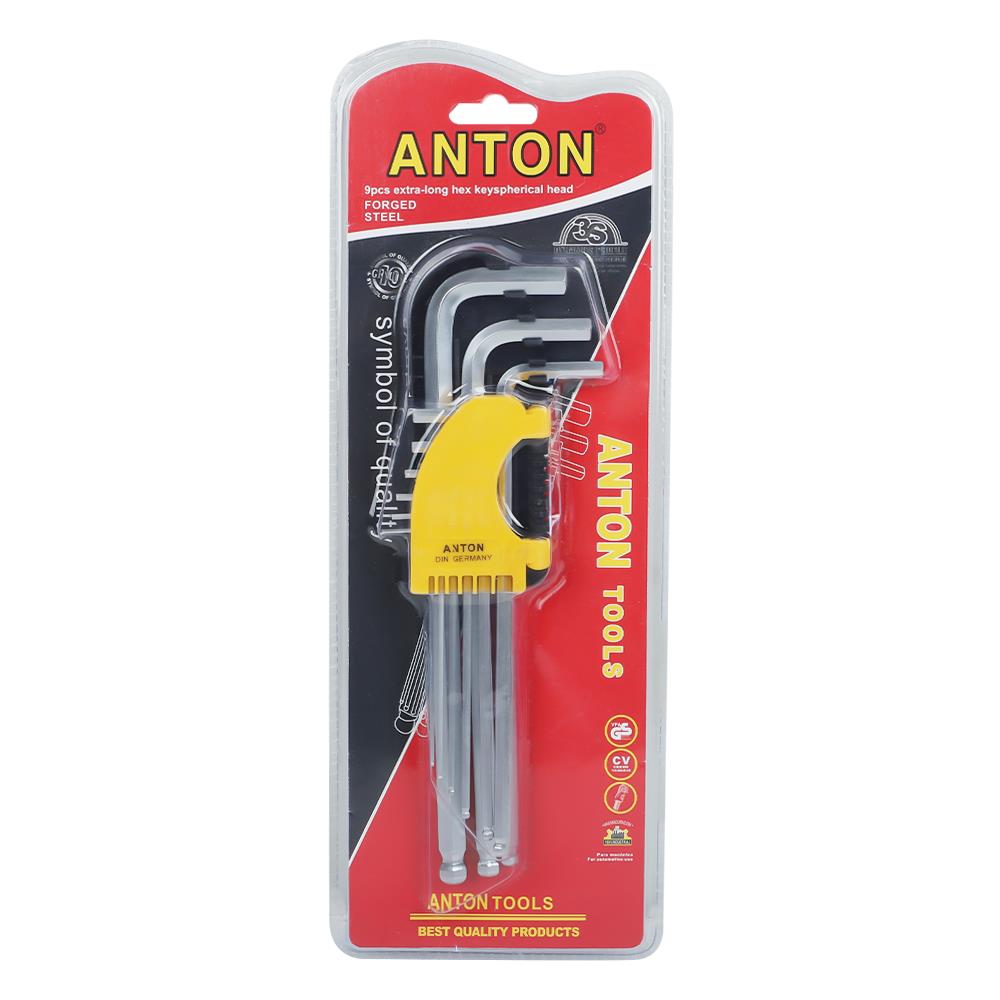 ประแจหกเหลี่ยมหัวบอล ANTON ชุด 9 ชิ้น