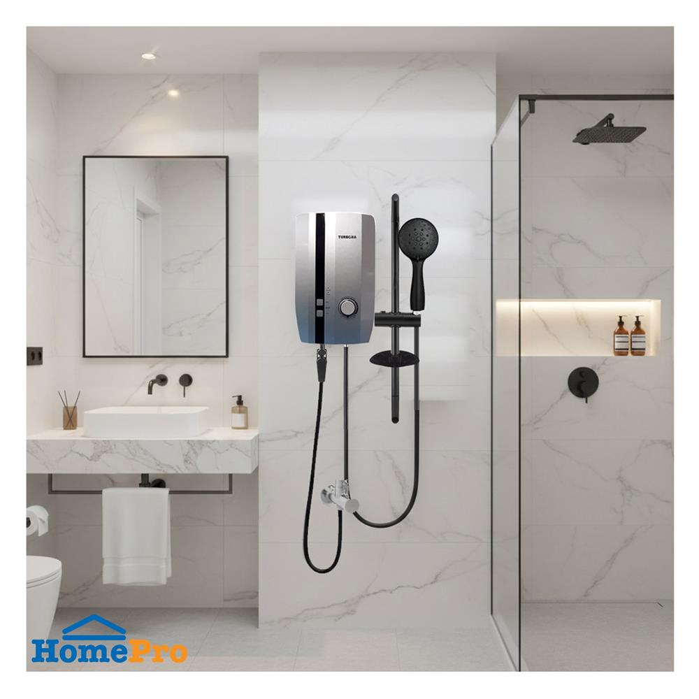 เครื่องทำน้ำอุ่น TURBORA M5500E 5500 วัตต์ สีเงิน