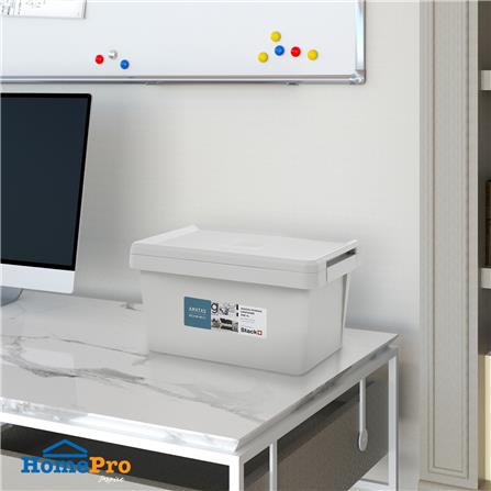 กล่องเก็บของ ฝาล็อค STACKO AMATAS 4 ลิตร 19x27.5x15.1 ซม. สีเทา_4