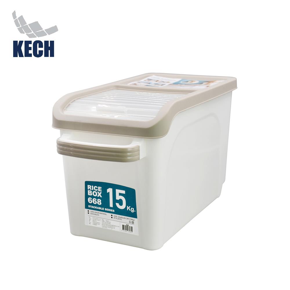 ถังข้าวสารพลาสติก 15 กก. KECH สีขาว_1
