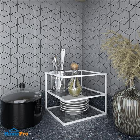 ชั้นเข้ามุมจัดเก็บในครัว 3 ชั้น KECH สีขาว_4