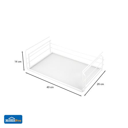 ตะกร้าเสริมชั้นจัดเก็บในครัว ใหญ่ KECH สีขาว_4