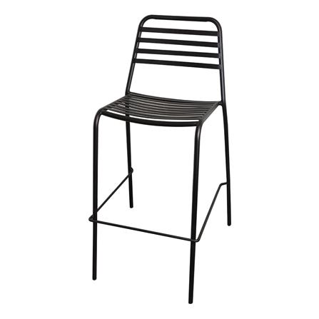 เก้าอี้บาร์สนามเหล็ก SPRING STELLA สีดำ_1