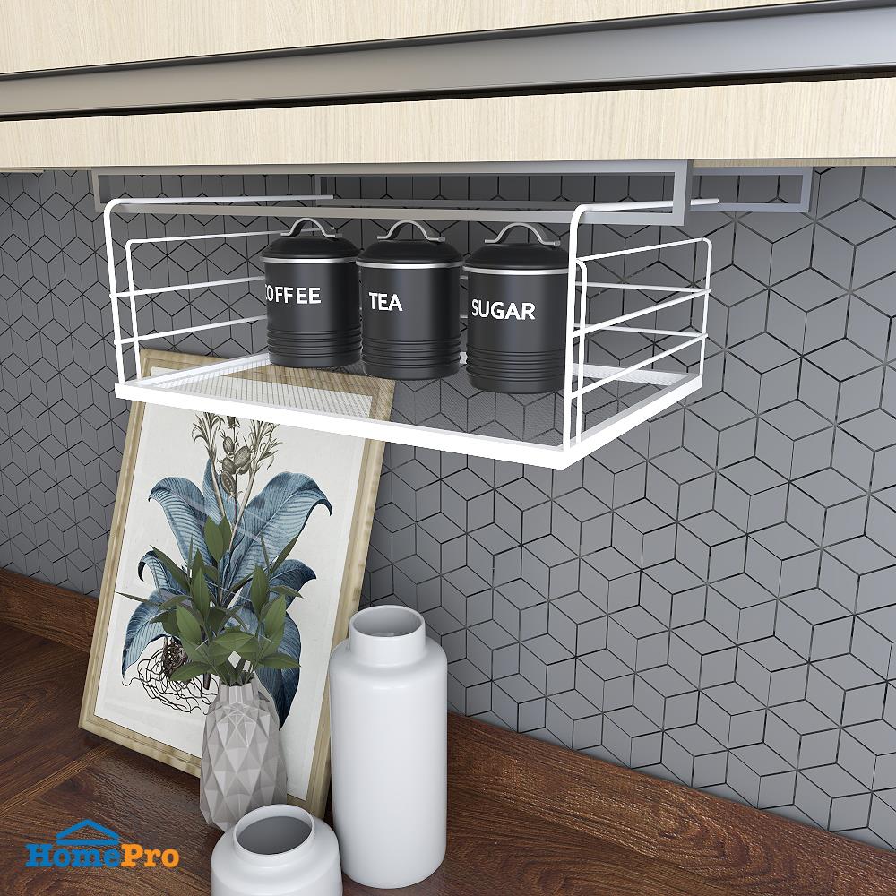 ตะกร้าเสริมชั้นจัดเก็บในครัว เล็ก KECH สีขาว