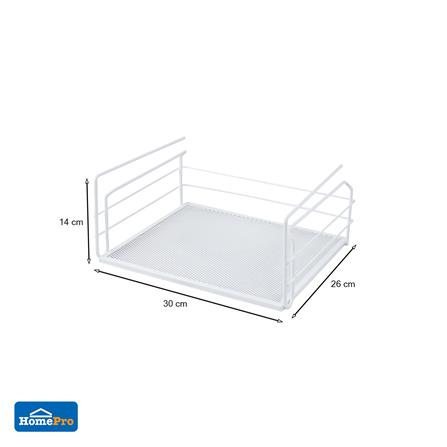 ตะกร้าเสริมชั้นจัดเก็บในครัว เล็ก KECH สีขาว_6