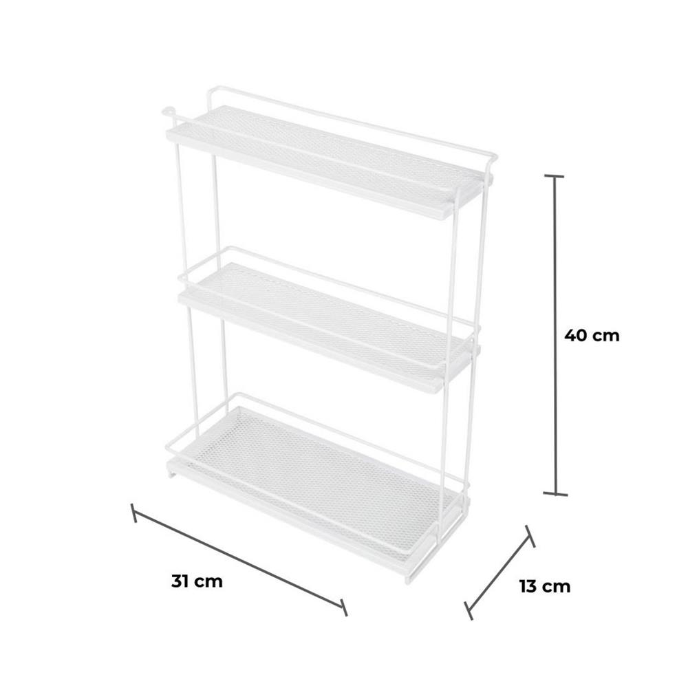 ชั้นวางขวดเครื่องปรุง 3 ชั้น KECH สีขาว