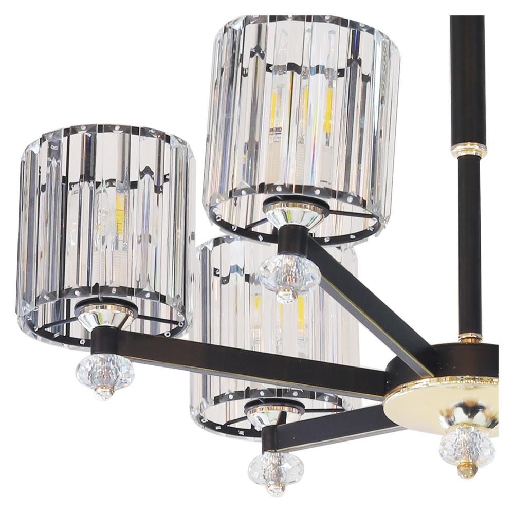 ไฟช่อ CARINI MD6018-6 สีใส/ดำ/ทอง 6 หัว