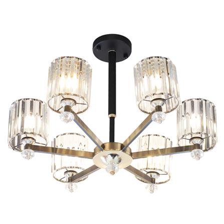 ไฟช่อ CARINI MD6018-6 สีใส/ดำ/ทอง 6 หัว_1