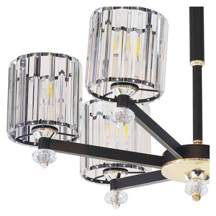 ไฟช่อ CARINI MD6018-6 สีใส/ดำ/ทอง 6 หัว_2