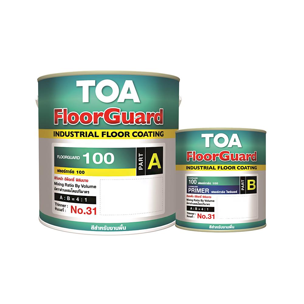 สีงานอุตสาหกรรม TOA FLOORGUARD 100 PART A+B 7042 สีเทา 1 แกลลอน
