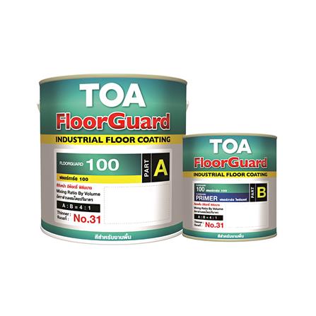 สีงานอุตสาหกรรม TOA FLOORGUARD 100 PART A+B 7042 สีเทา 1 แกลลอน