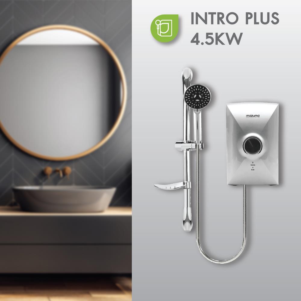 เครื่องทำน้ำอุ่น MAZUMA INTRO PLUS 4,500 วัตต์ สีเงิน