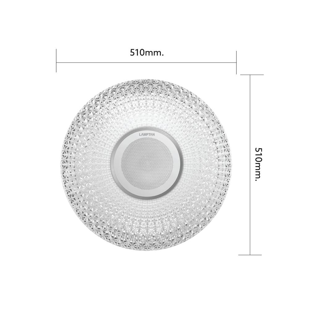 ไฟเพดาน LED LAMPTAN SPEAKER PRISM 20 นิ้ว 36 วัตต์ DAYLIGHT/COOL WHITE/WARM WHITE สีขาว