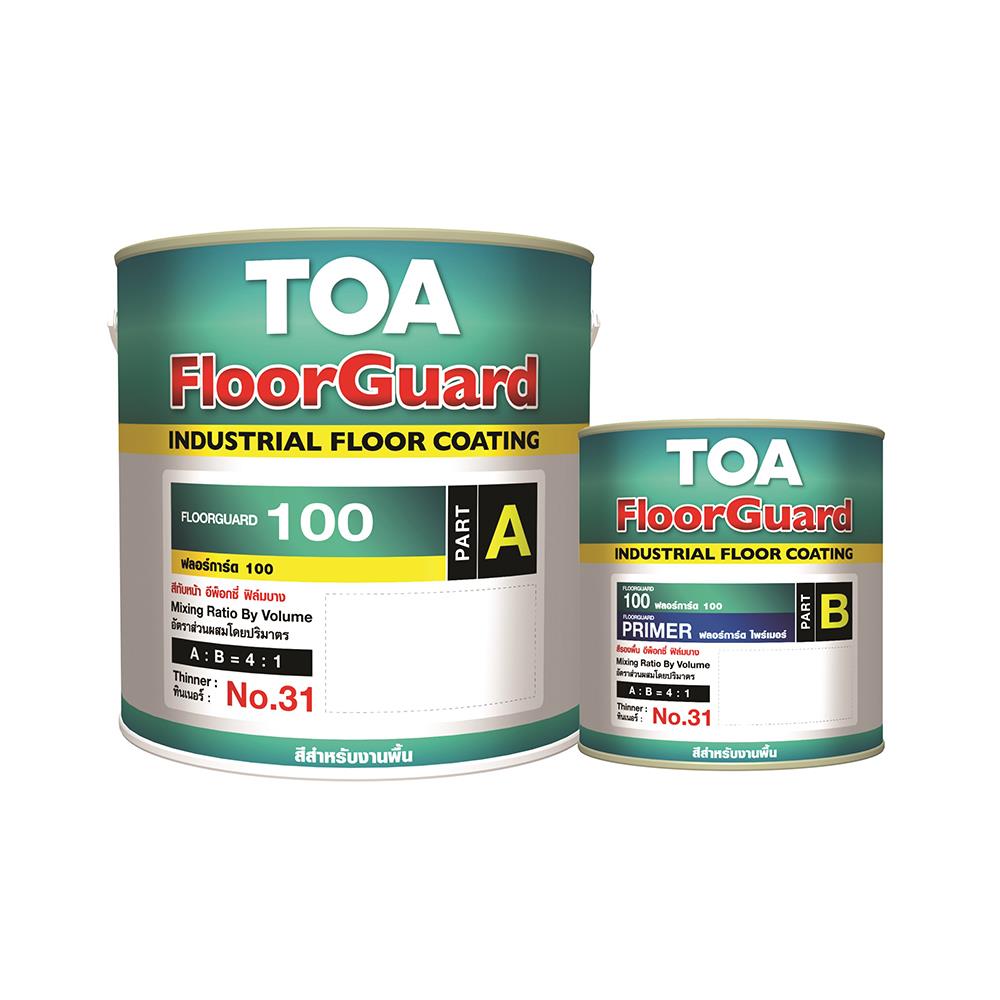 สีทาทับหน้าอีพ็อกซี่ TOA FLOORGUARD A+B 1013 สีขาว 1 แกลลอน