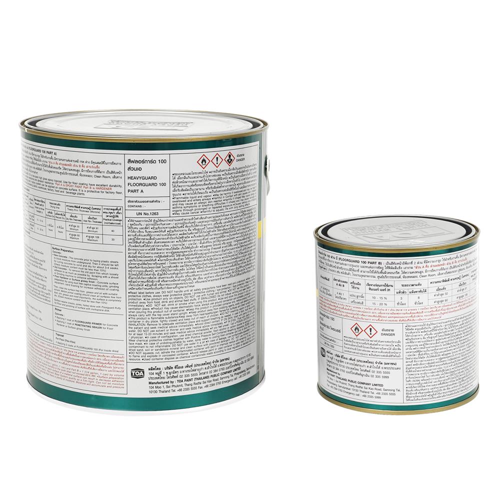 สีทาทับหน้าอีพ็อกซี่ TOA FLOORGUARD 100 PART A+B BASE A สีขาว 1 แกลลอน