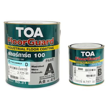สีทาทับหน้าอีพ็อกซี่ TOA FLOORGUARD 100 PART A+B BASE D สีขาว 1 แกลลอน_0
