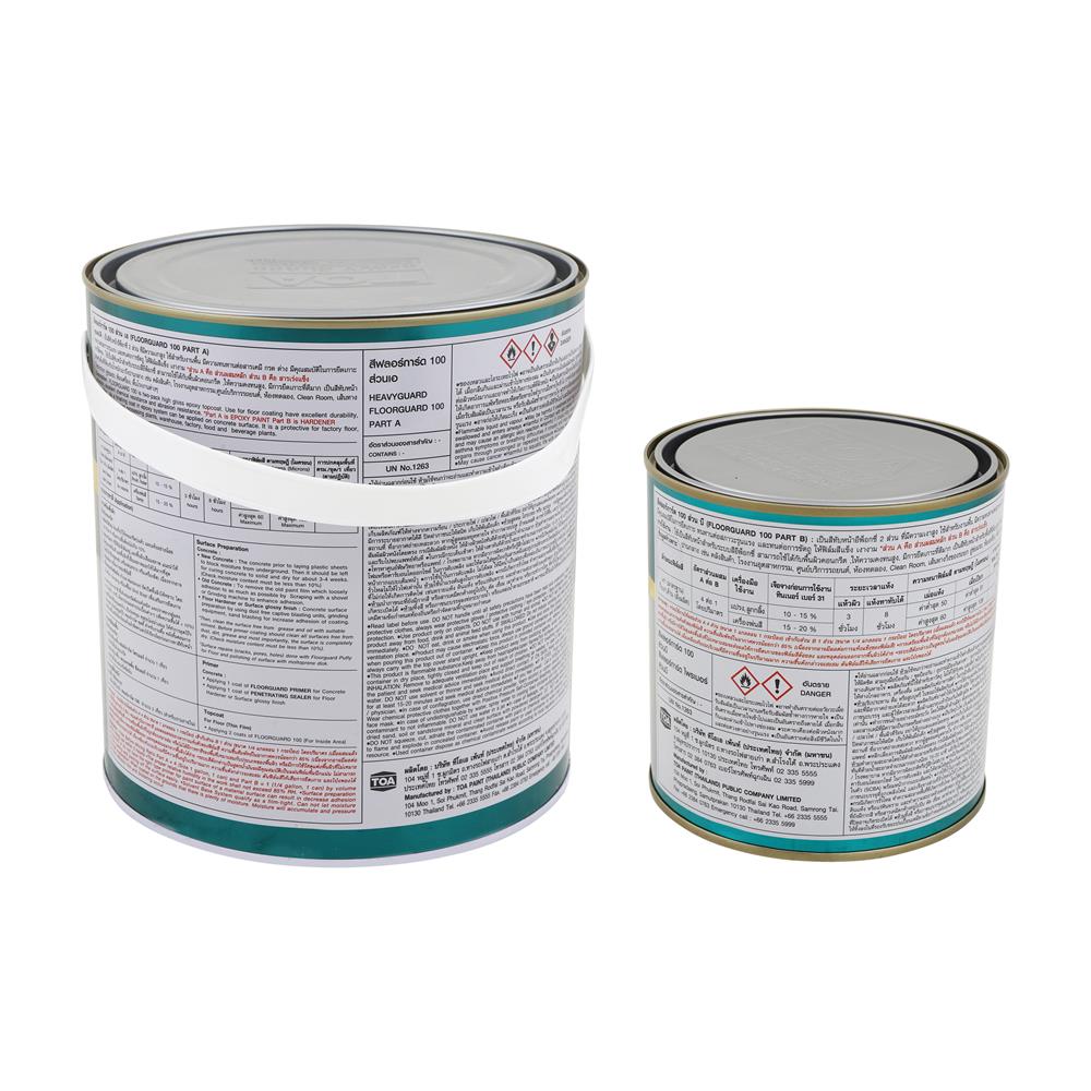 สีงานอุตสาหกรรม TOA FLOORGUARD 100 PART A+B 5015 สีน้ำเงิน 1 แกลลอน