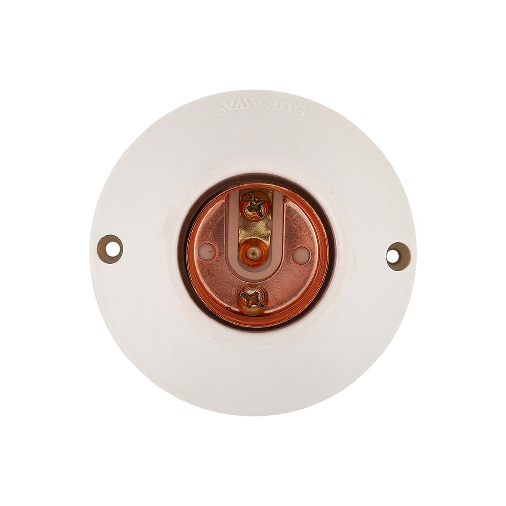 ขั้วหลอดแป้นเกลียว SOKAWA E27 ขาว