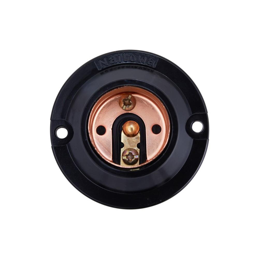 ขั้วหลอดแป้นเกลียว NAITOW N-027A E27 สีดำ