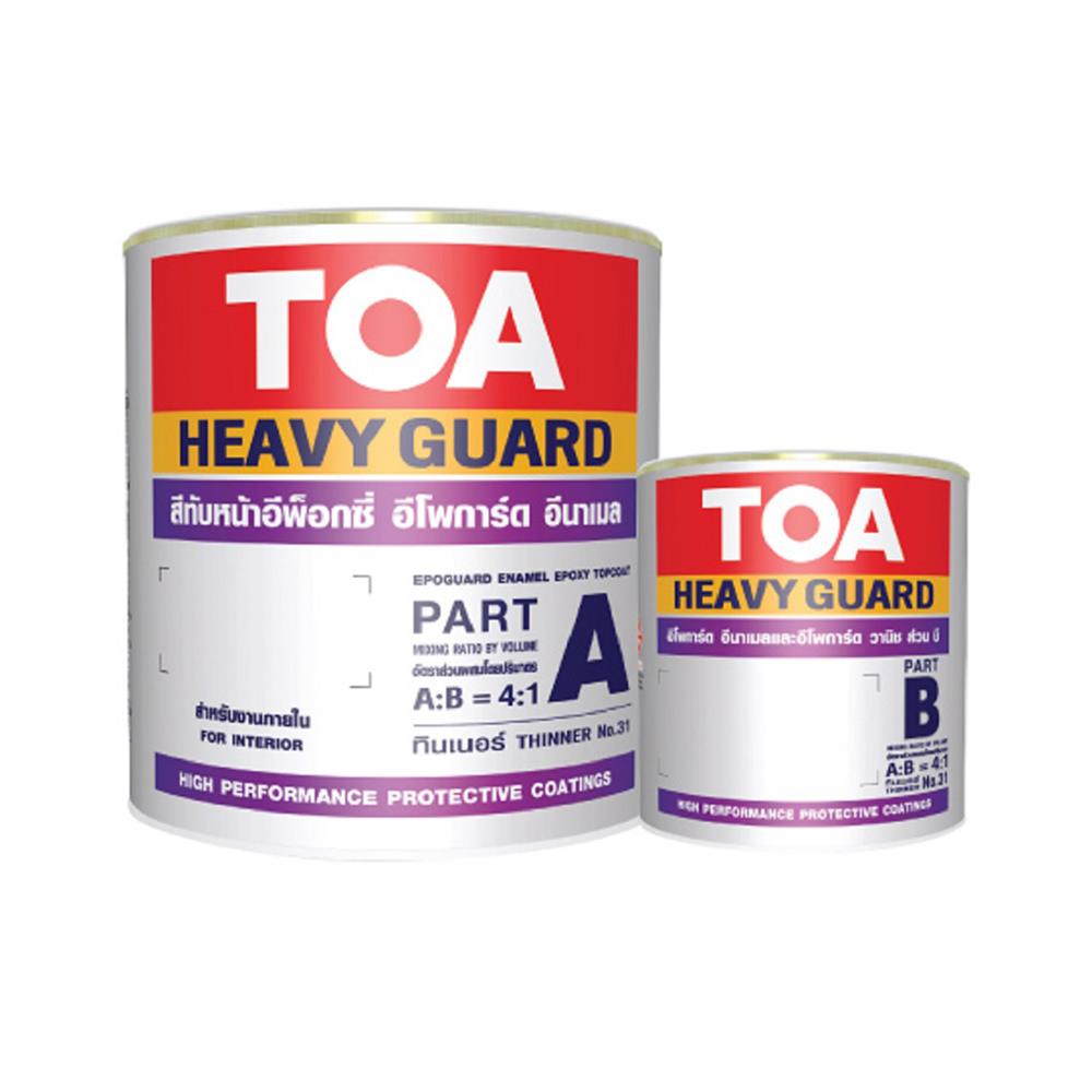 สีงานอุตสาหกรรม TOA HEAVY GUARD A+B สีขาว 1 แกลลอน
