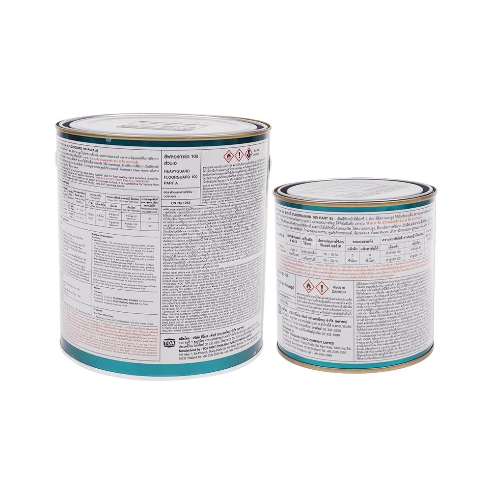 สีงานอุตสาหกรรม TOA FLOORGUARD 100 PART A+B 1100 สีขาว 1 แกลลอน
