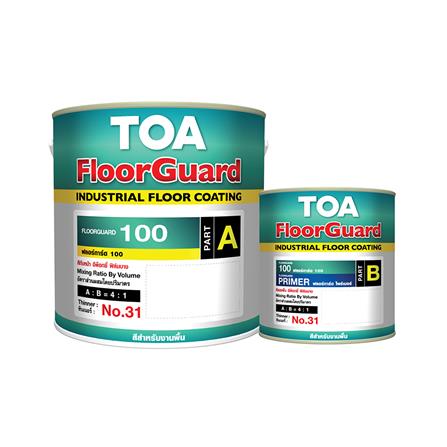 สีงานอุตสาหกรรม TOA FLOORGUARD 100 A+B สีครีม 1 แกลลอน_0