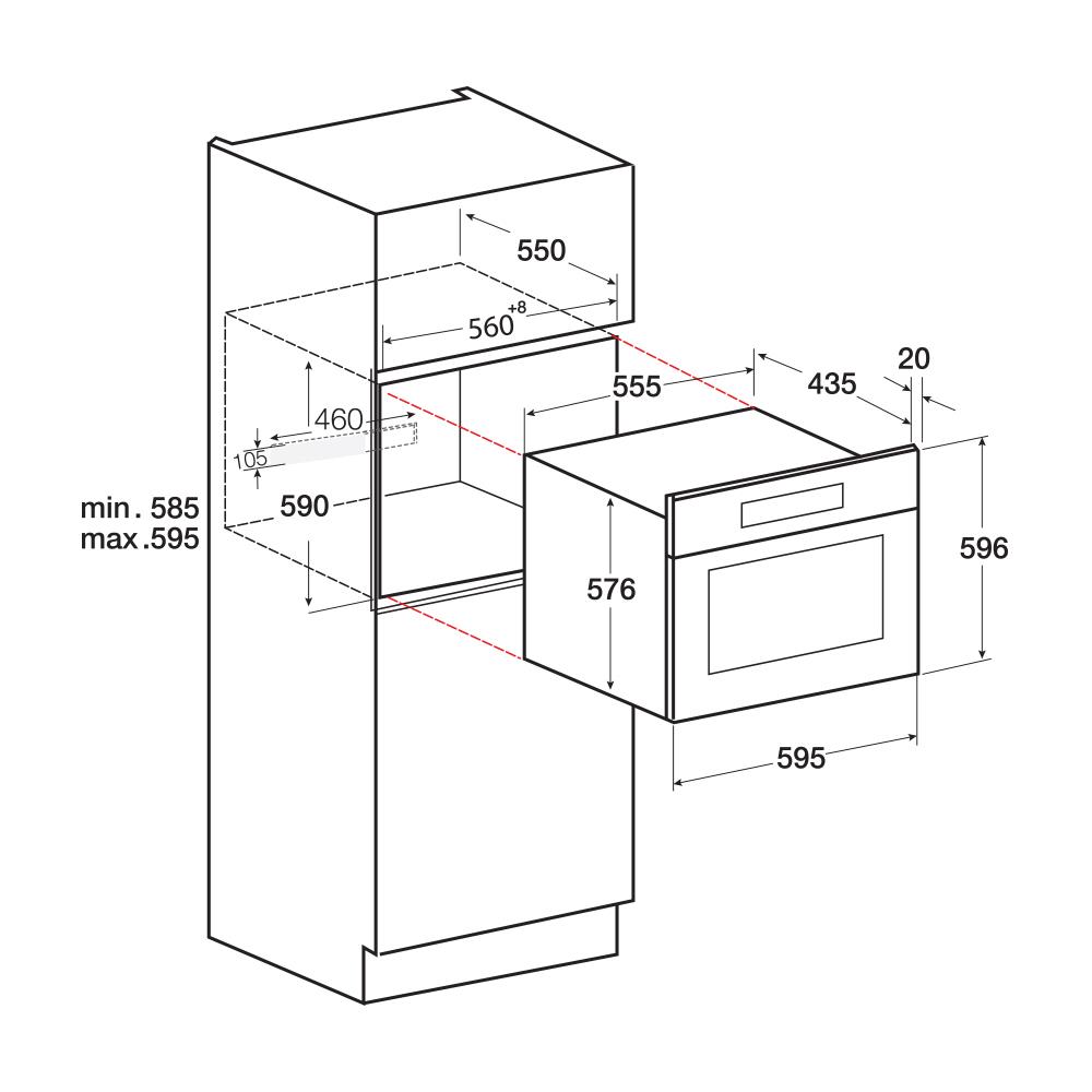 เตาอบฝังดิจิตอล AXIA INT 72 TC