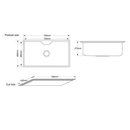 ซิงค์ฝัง 1หลุม TECNOPLUS 784521 แกรนิต สีดำ_1