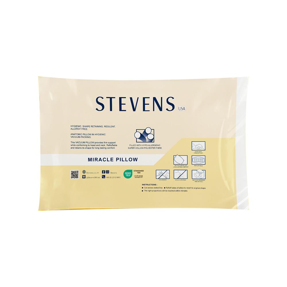 หมอนหนุนสุญญากาศ ใยสังเคราะห์ STEVENS 19x29 นิ้ว สีขาว