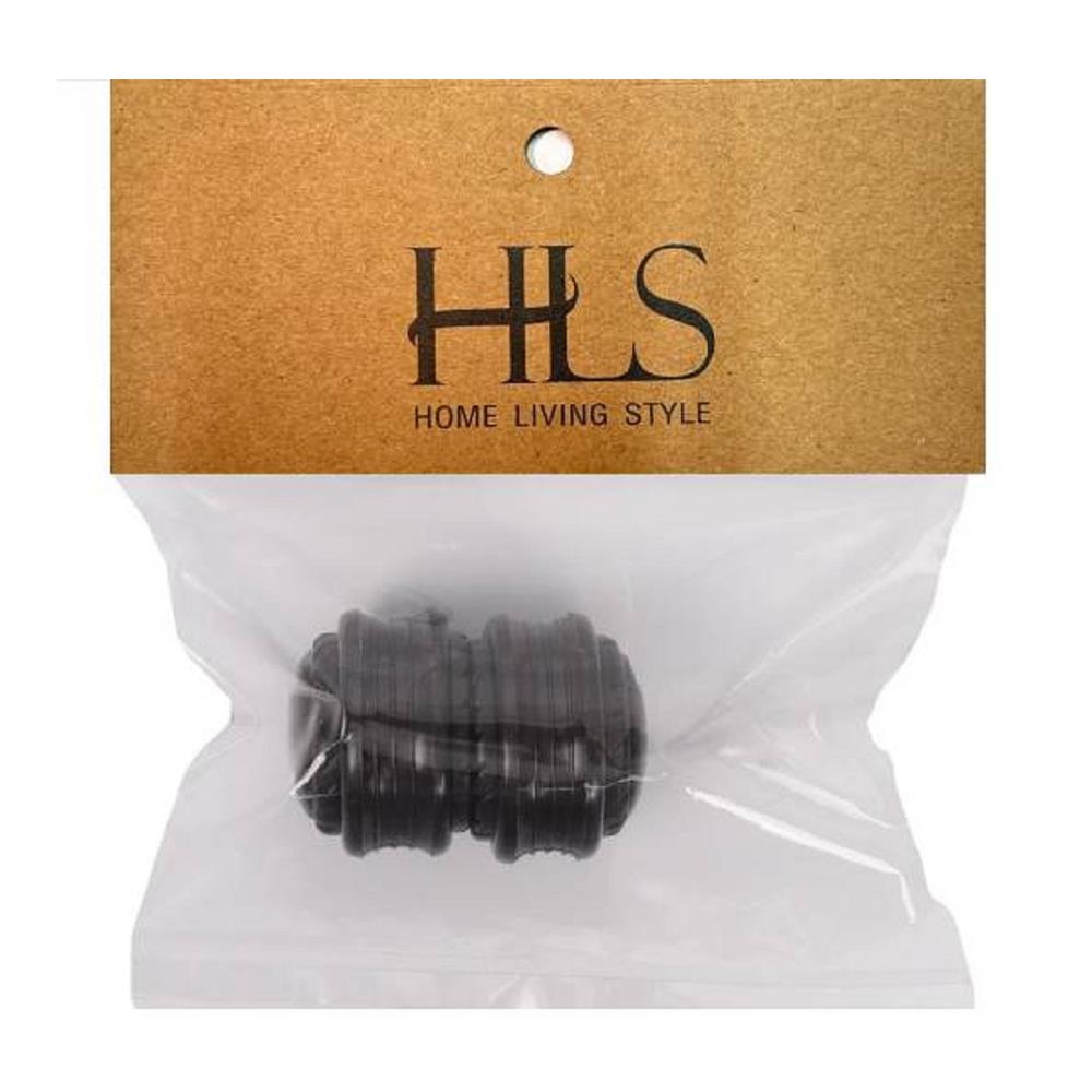 หัว-ท้ายรางม่านแบบเปิด HOME LIVING STYLE 25 มม. สีโอ๊ค แพ็ก 2 ชิ้น