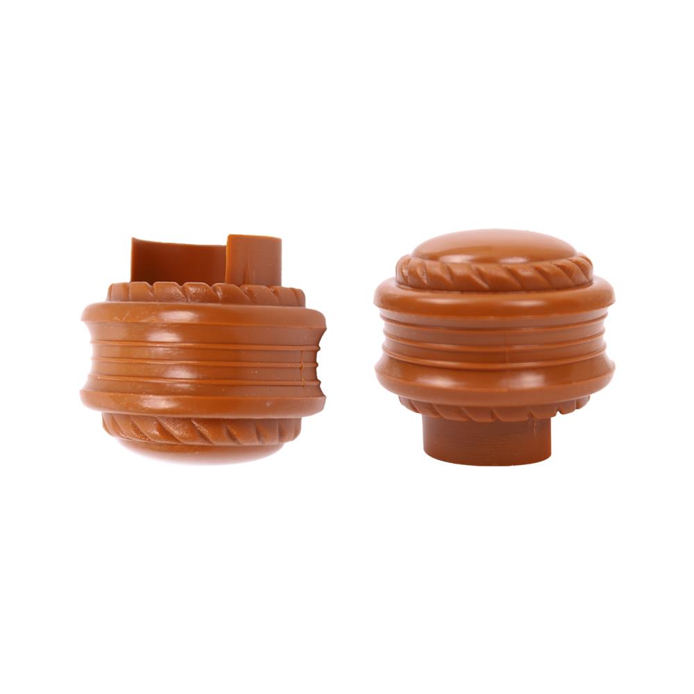 หัว-ท้ายรางม่านแบบปิด HOME LIVING STYLE 25 มม. สีน้ำตาล แพ็ก 2 ชิ้น