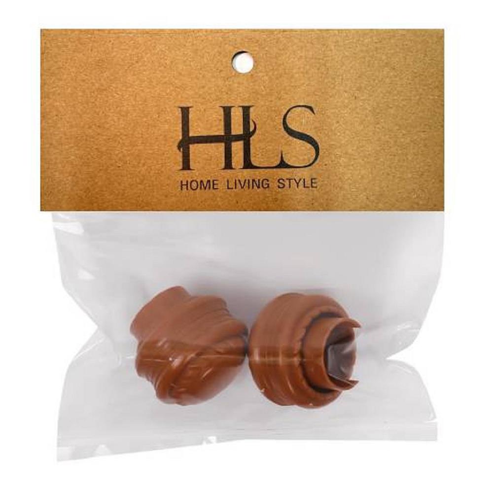 หัว-ท้ายรางม่านแบบปิด HOME LIVING STYLE 25 มม. สีน้ำตาล แพ็ก 2 ชิ้น