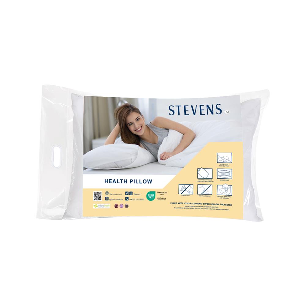 หมอนหนุนสุขภาพ ใยสังเคราะห์ STEVENS 19x29 นิ้ว สีขาว