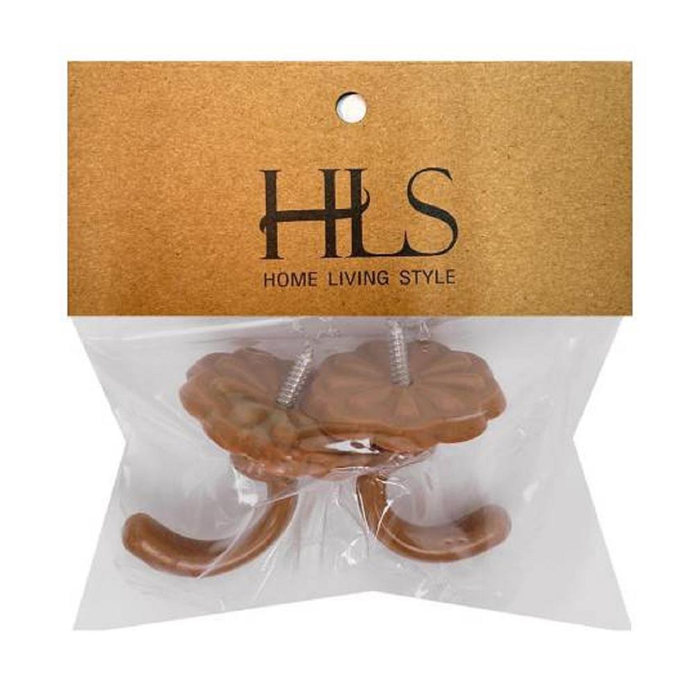 ตะขอเกี่ยว HOME LIVING STYLE S804 สีน้ำตาล แพ็ก 2 ชิ้น