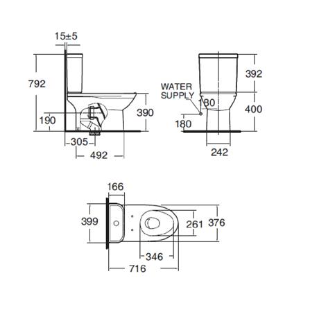 สุขภัณฑ์ 2 ชิ้น AMERICAN STANDARD 2632SCNF-WT-0 4.5L สีขาว_1