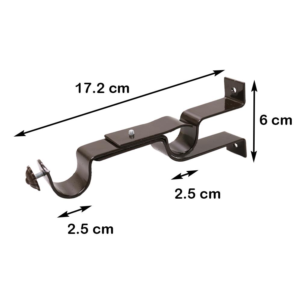 ขารับราง 2 ชั้น HOME LIVING STYLE 25 มม. สีโอ๊ค แพ็ก 2 ชิ้น