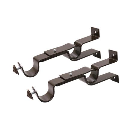 ขารับราง 2 ชั้น HOME LIVING STYLE 25 มม. สีโอ๊ค แพ็ก 2 ชิ้น